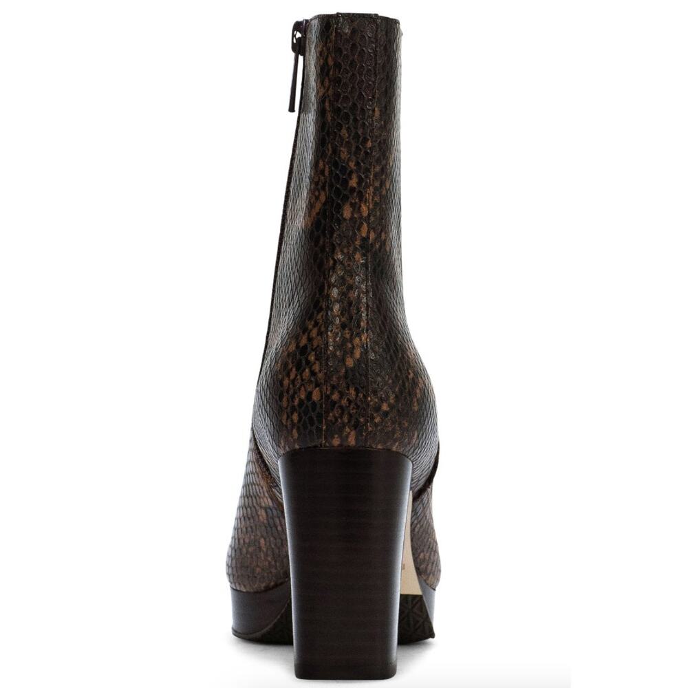 Donald Pliner ZELDA Python Snake Platform Heel Mid Boots | 8.5 Brown NEW $298 - Picture 4 of 7